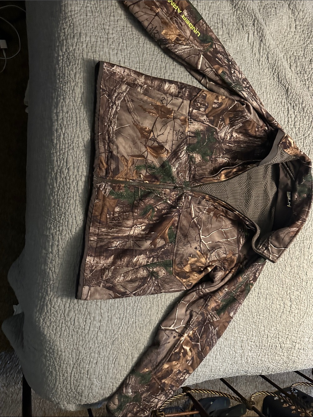 Realtree Brown & Green Camo Mens Zip Front warm gear technology hunting Jacket